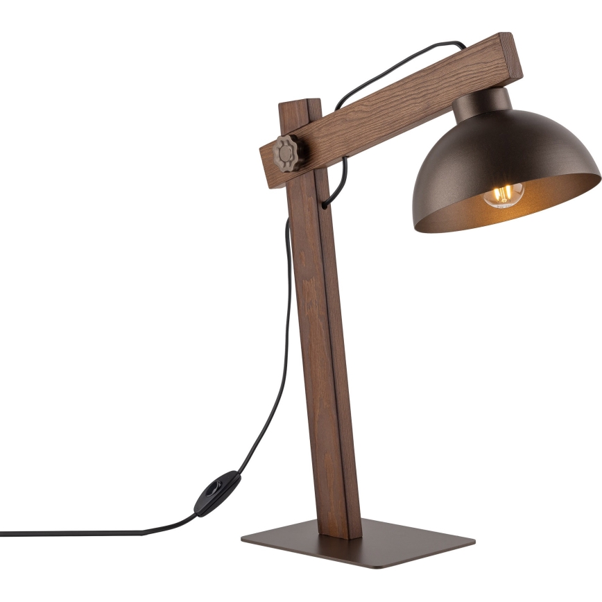 Bordslampa OSLO 1xE27/15W/230V valnöt/brun