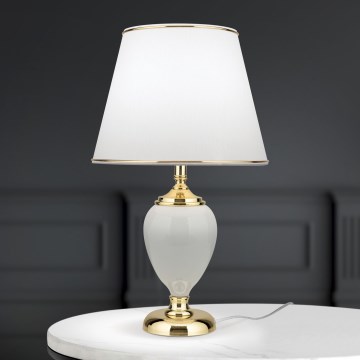 Bordslampa OVUM 1xE27/40W/230V 48 cm keramik vit/guld