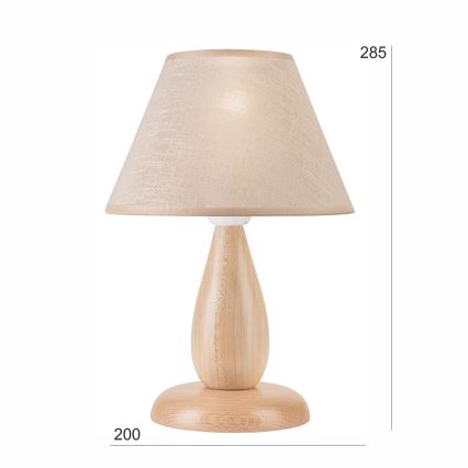 Bordslampa PERA 1xE27/60W/230V beige/bok