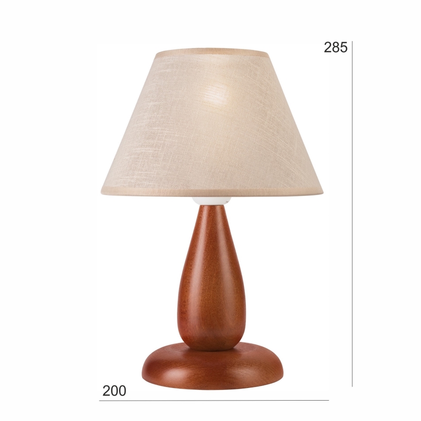 Bordslampa PERA 1xE27/60W/230V brun/bok