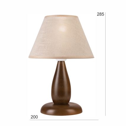 Bordslampa PERA 1xE27/60W/230V mörkbrun/bok