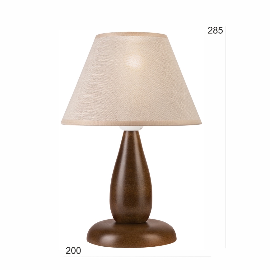 Bordslampa PERA 1xE27/60W/230V mörkbrun/bok