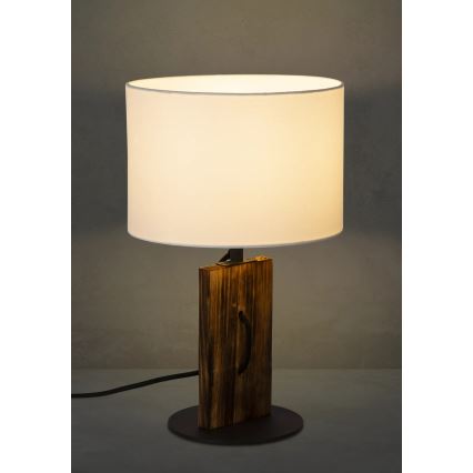 Bordslampa PINUS 1xE27/40W/230V vit/trä