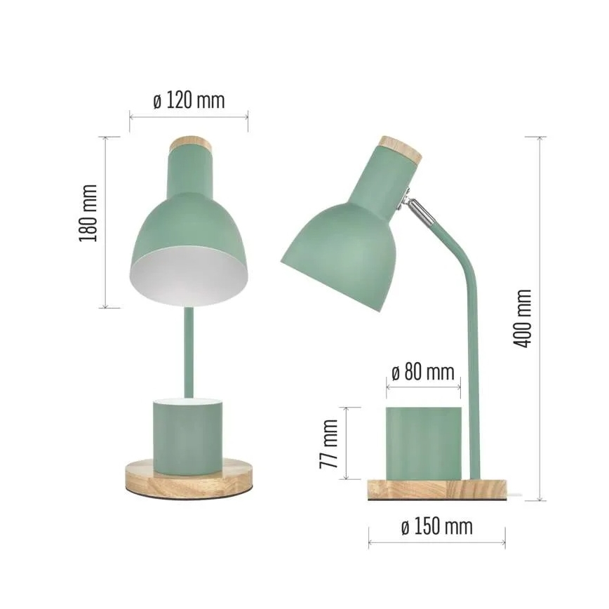Bordslampa POPPY 1xE27/25W/230V grön