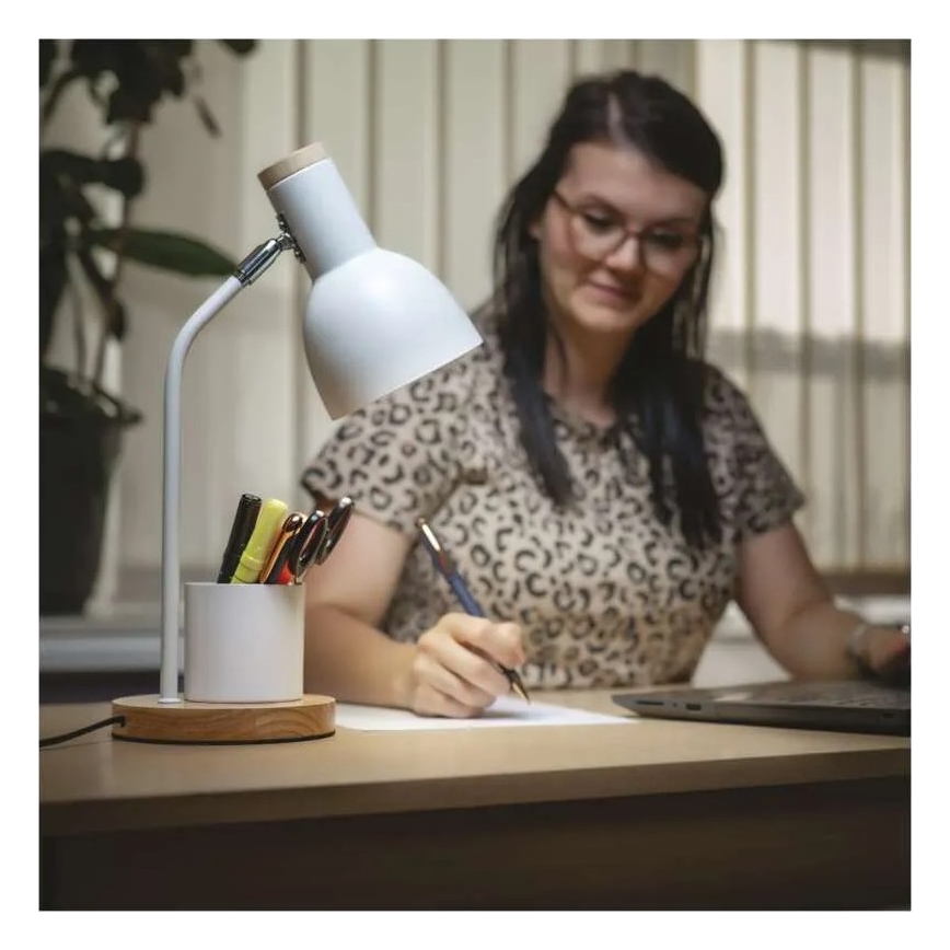 Bordslampa POPPY 1xE27/25W/230V vit