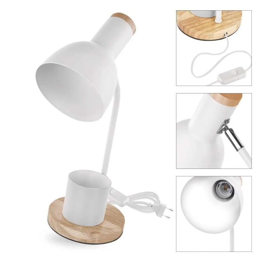 Bordslampa POPPY 1xE27/25W/230V vit