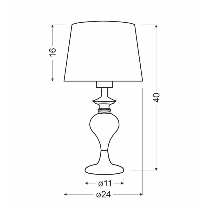 Bordslampa PRIMA GOLD 1xE27/60W/230V svart/guld