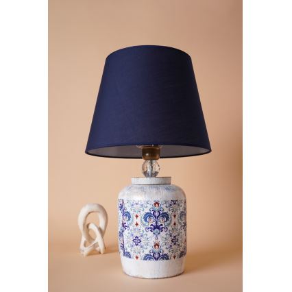 Bordslampa RAMZES 1xE27/40W/230V blå/vit