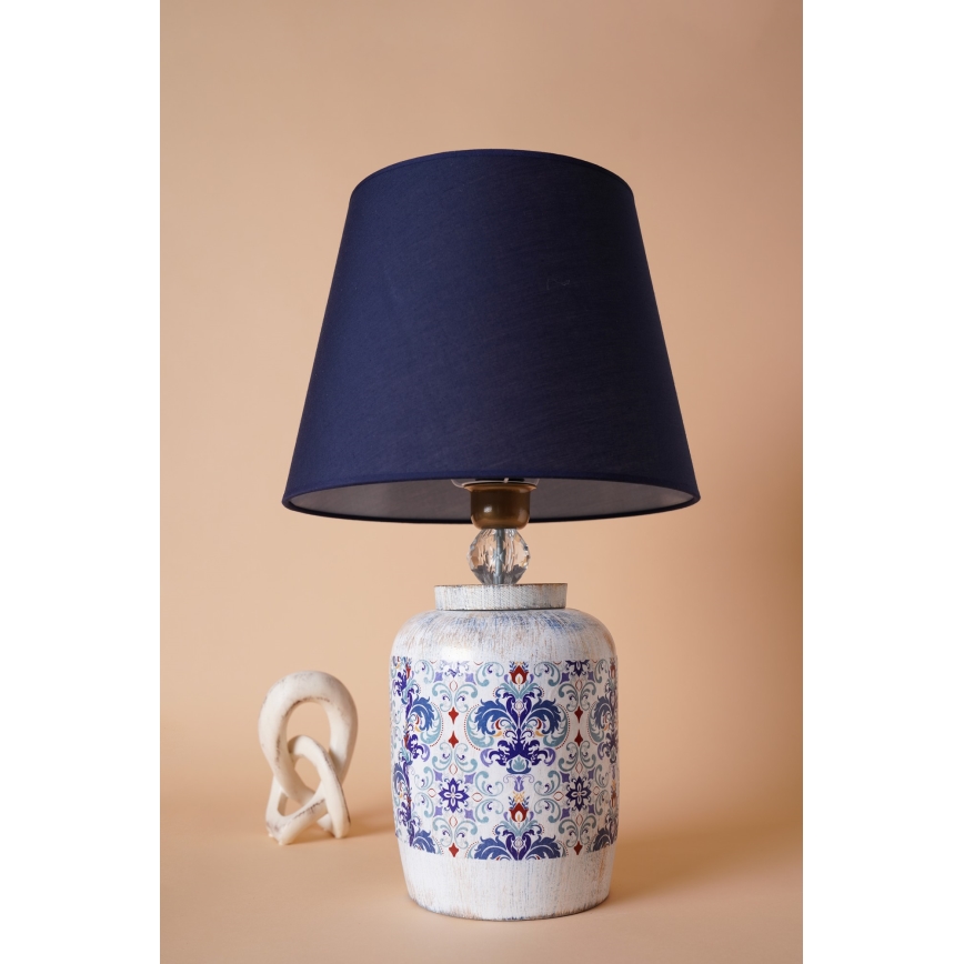 Bordslampa RAMZES 1xE27/40W/230V blå/vit