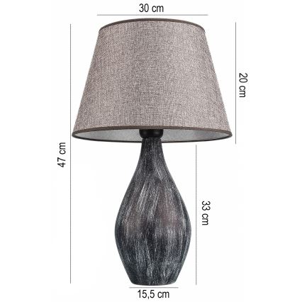 Bordslampa RAMZES 1xE27/40W/230V grå