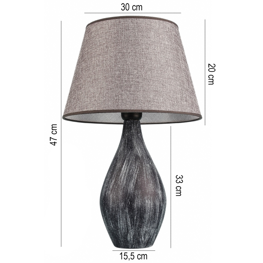 Bordslampa RAMZES 1xE27/40W/230V grå