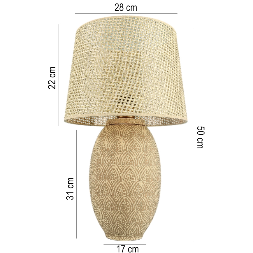 Bordslampa RAMZES 1xE27/40W/230V, guldfärgad