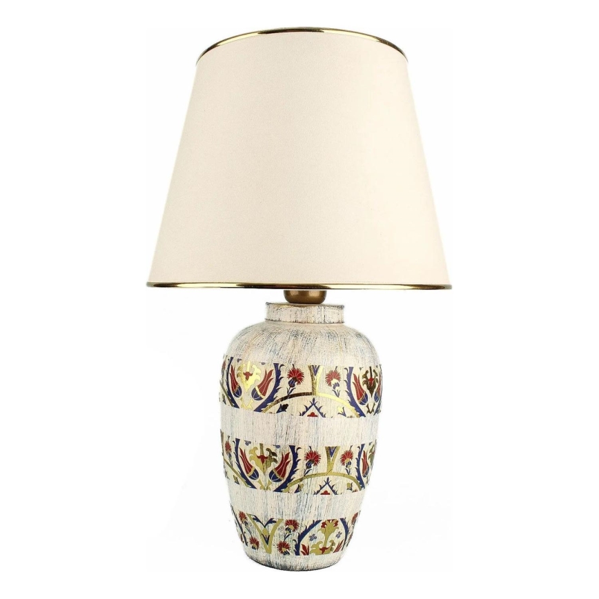 Bordslampa RAMZES 1xE27/40W/230V krämfärgad/guldig