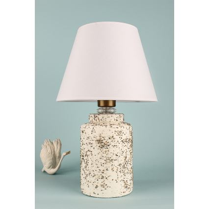 Bordslampa RAMZES 1xE27/40W/230V vit/beige