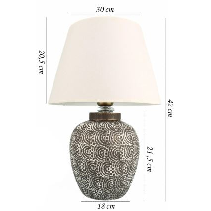 Bordslampa RAMZES 1xE27/40W/230V vit/grå