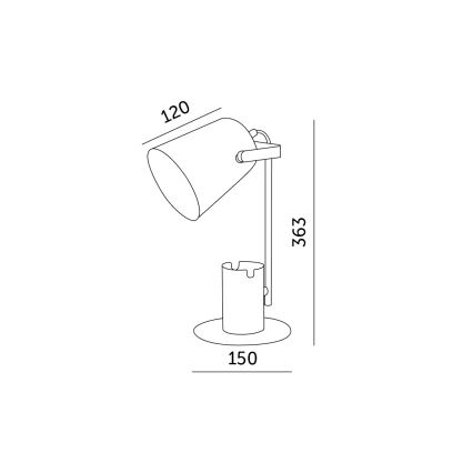 Bordslampa ROLIG 1xE27/25W/230V vit