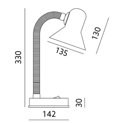 Bordslampa SMIESZEK 1xE27/40W/230V röd