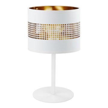 Bordslampa  TAGO 1xE27/15W/230V vit /gyllene 