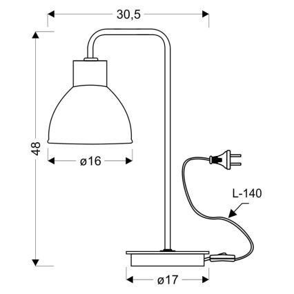 Bordslampa VARIO 1xE27/60W/230V