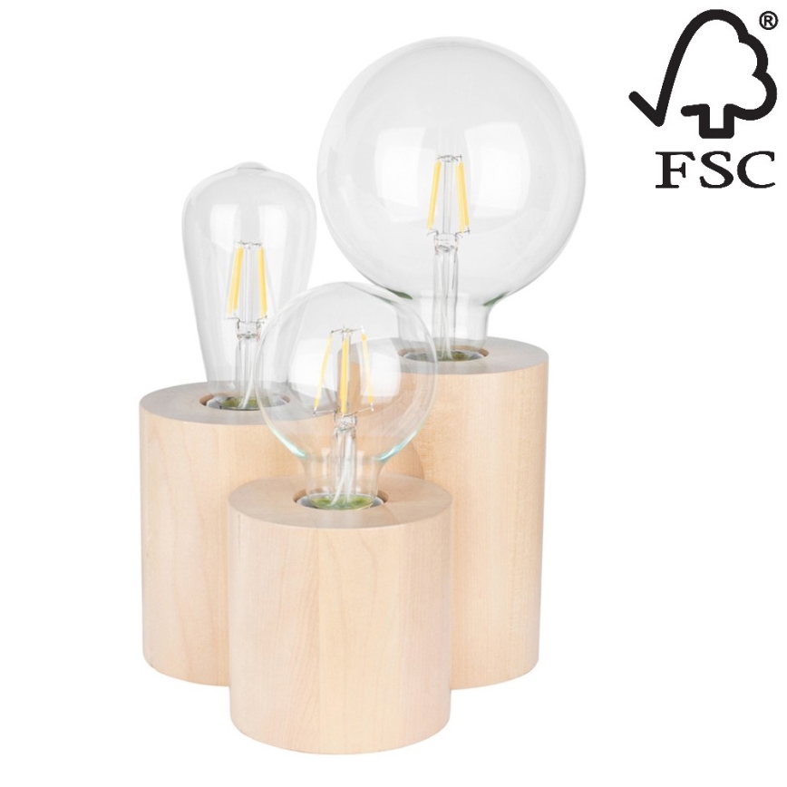 Bordslampa VINCENT 3xE27/15W/230V - FSC-certifierad