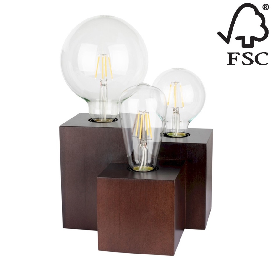 Bordslampa VINCENT 3xE27/15W/230V - FSC-certifierad