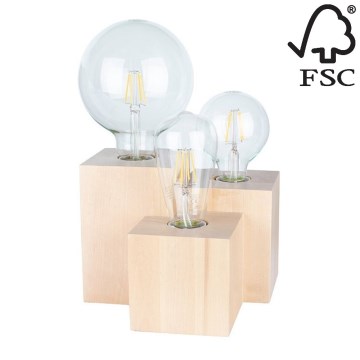 Bordslampa VINCENT 3xE27/15W/230V - FSC-certifierad