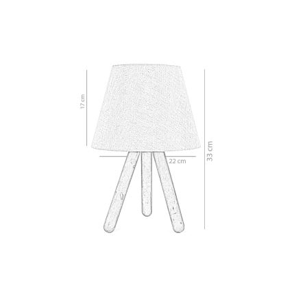 Bordslampa  WOOD 1xE27/60W/230V beige