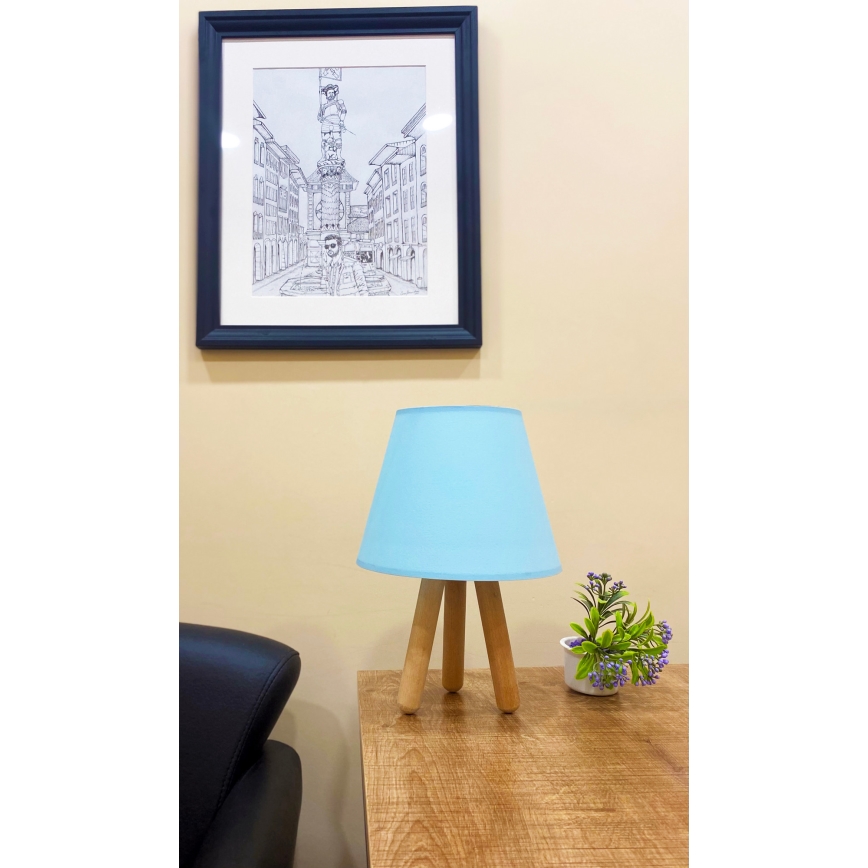Bordslampa  WOOD 1xE27/60W/230V blå