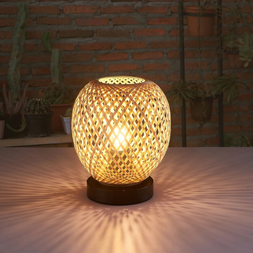 Bordslampa ZANZIBAR 1xE27/20W/230V diameter 18 cm bambu