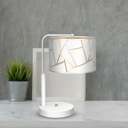 Bordslampa  ZIGGY 1xE27/60W/230V vit /gyllene