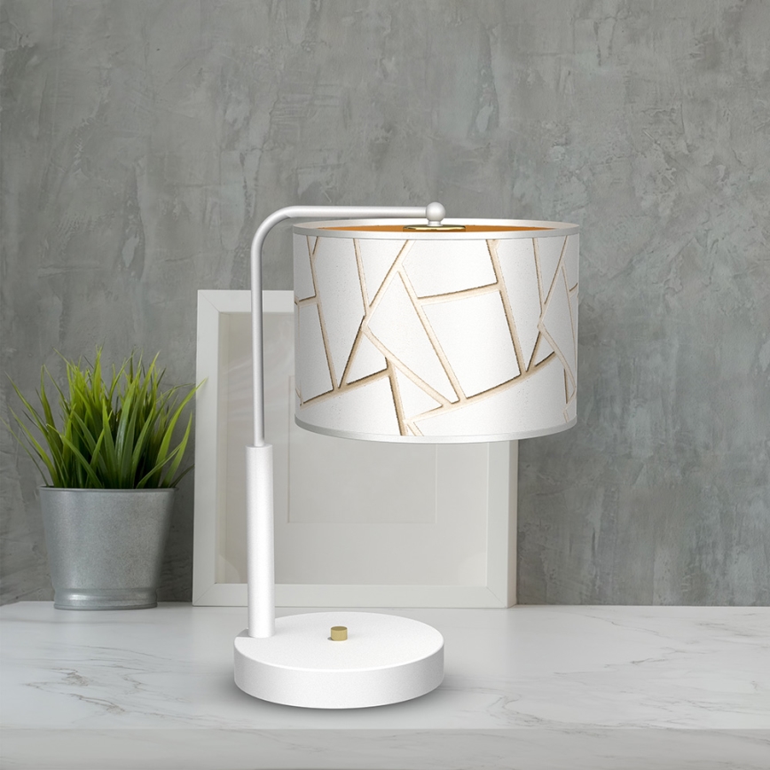Bordslampa  ZIGGY 1xE27/60W/230V vit /gyllene