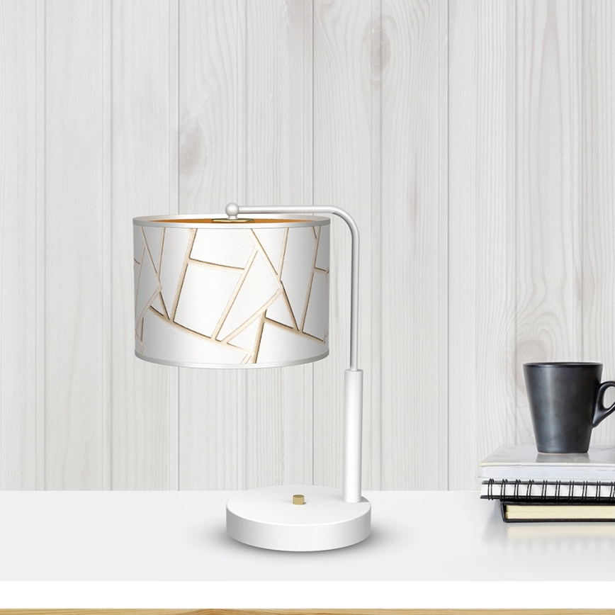 Bordslampa  ZIGGY 1xE27/60W/230V vit /gyllene