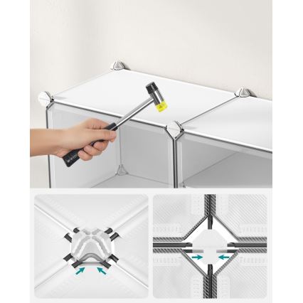 BOXIFY modulär hylla med fack, vit