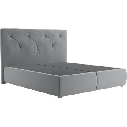 Boxspring-säng med madrass och bäddmadrass ELEN 180x200 cm grå