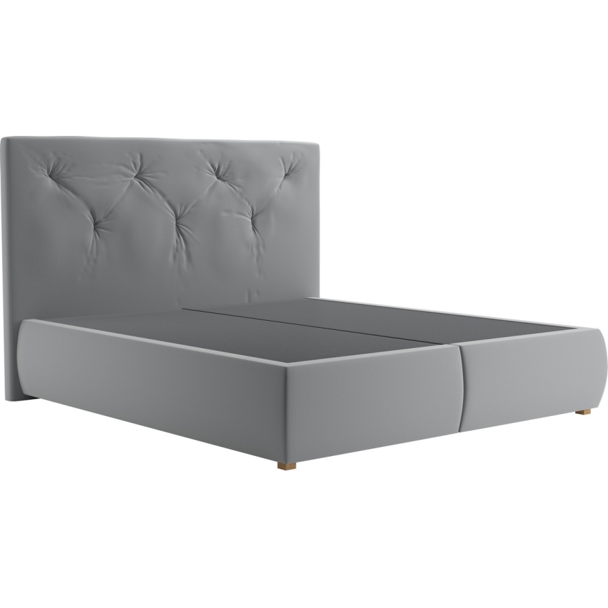 Boxspring-säng med madrass och bäddmadrass ELEN 180x200 cm grå