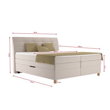 Boxspring-säng med madrass BEA 180x200 cm beige