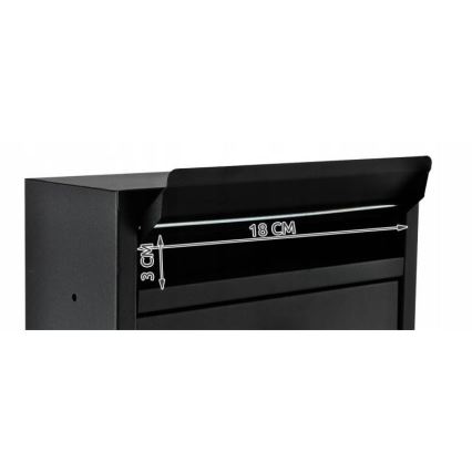 Brevlåda 21,7 x 32 cm, svart