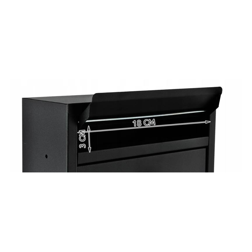 Brevlåda 21,7 x 32 cm, svart