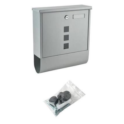 Brevlåda 34x30,7 cm silverfärgad