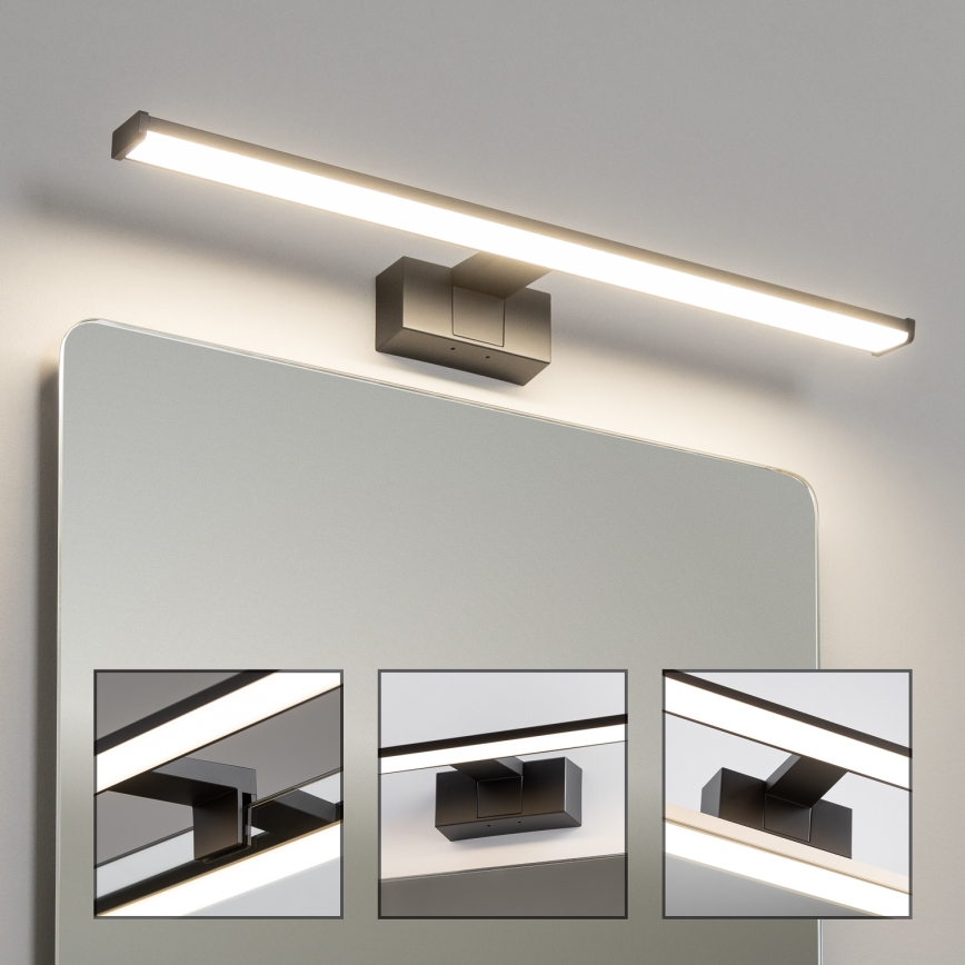 Brilagi - 3-i-1 LED-belysning för badrumsspegel VESTRA LED/12W/230V 60 cm IP44 svart