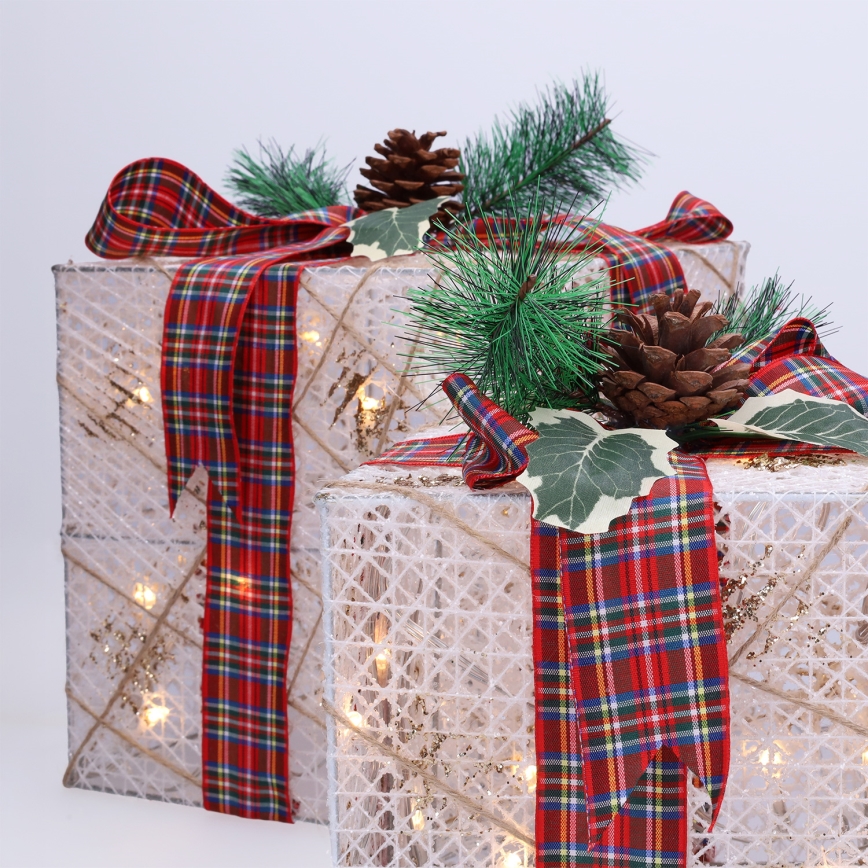 Brilagi - 3-pack LED utomhusjuldekorationer, LED/230V, IP44, presenter