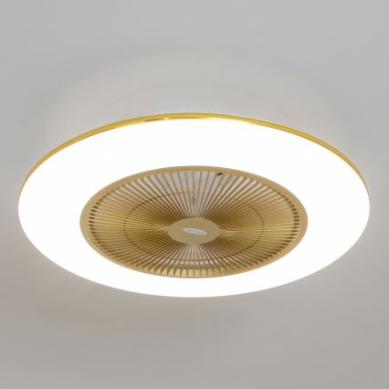 Brilagi - LED dimbar taklampa med fläkt AURA LED/38W/230V 3000-6000K guld + fjärrkontroll