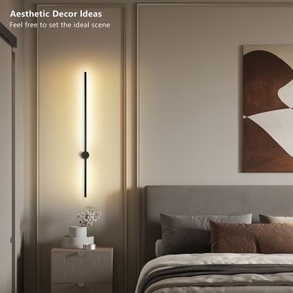 Brilagi - LED utomhusväggarmatur AURA LED/20W/230V 4000K IP54 97 cm svart CRI 90