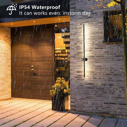 Brilagi - LED utomhusväggarmatur AURA LED/20W/230V 4000K IP54 97 cm svart CRI 90