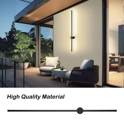 Brilagi - LED utomhusväggarmatur AURA LED/20W/230V 4000K IP54 97 cm svart CRI 90