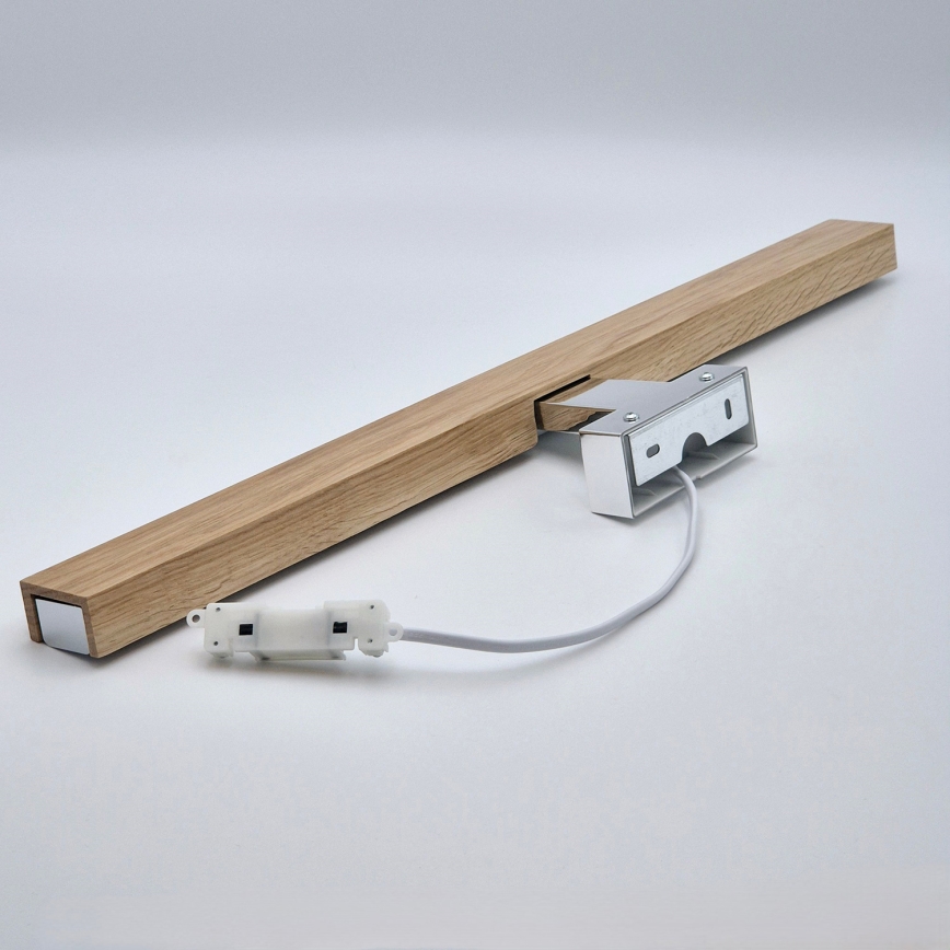 Brilagi - Badrumsspegel med LED-belysning WOODY MIRROR LED/12W/230V 60 cm IP44 ek/skinande krom