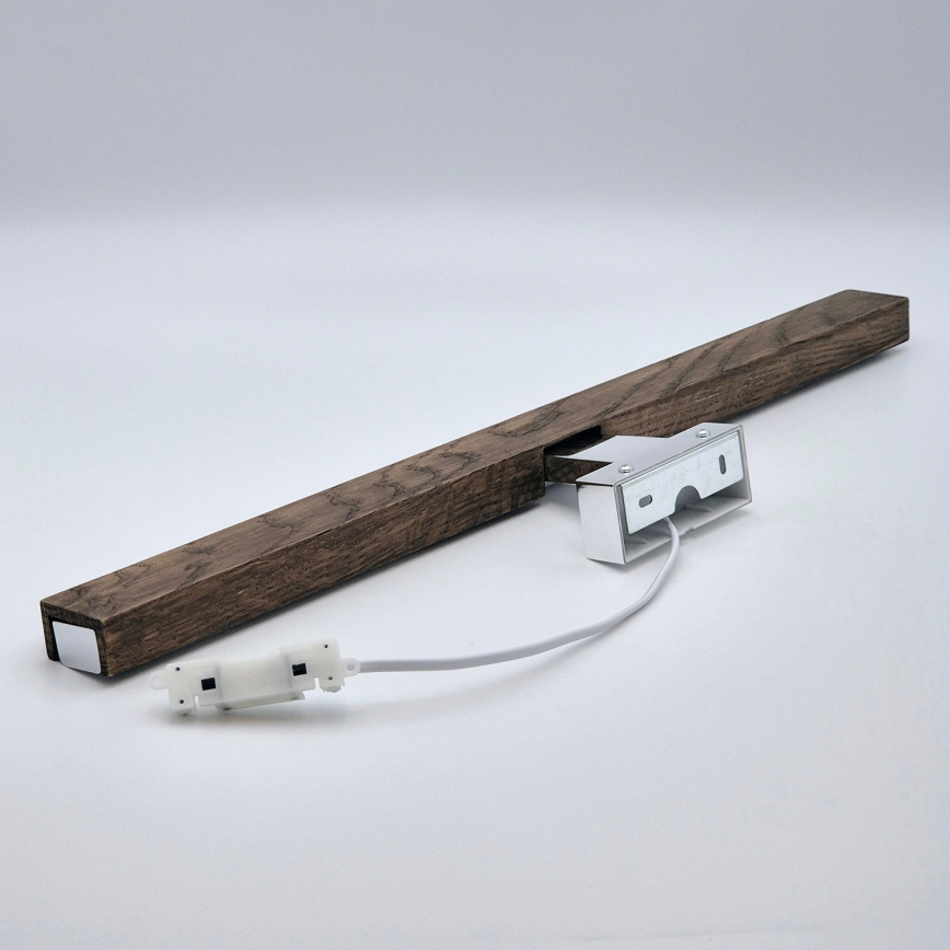 Brilagi - Badrumsspegel med LED-belysning WOODY MIRROR LED/12W/230V 60 cm IP44 ek valnöt/skinande krom