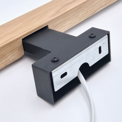 Brilagi - Badrumsspegel med LED-belysning WOODY MIRROR LED/12W/230V 60 cm IP44 ek/svart
