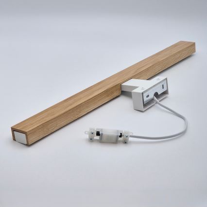 Brilagi - Badrumsspegel med LED-belysning WOODY MIRROR LED/12W/230V 60 cm IP44 ek/vit