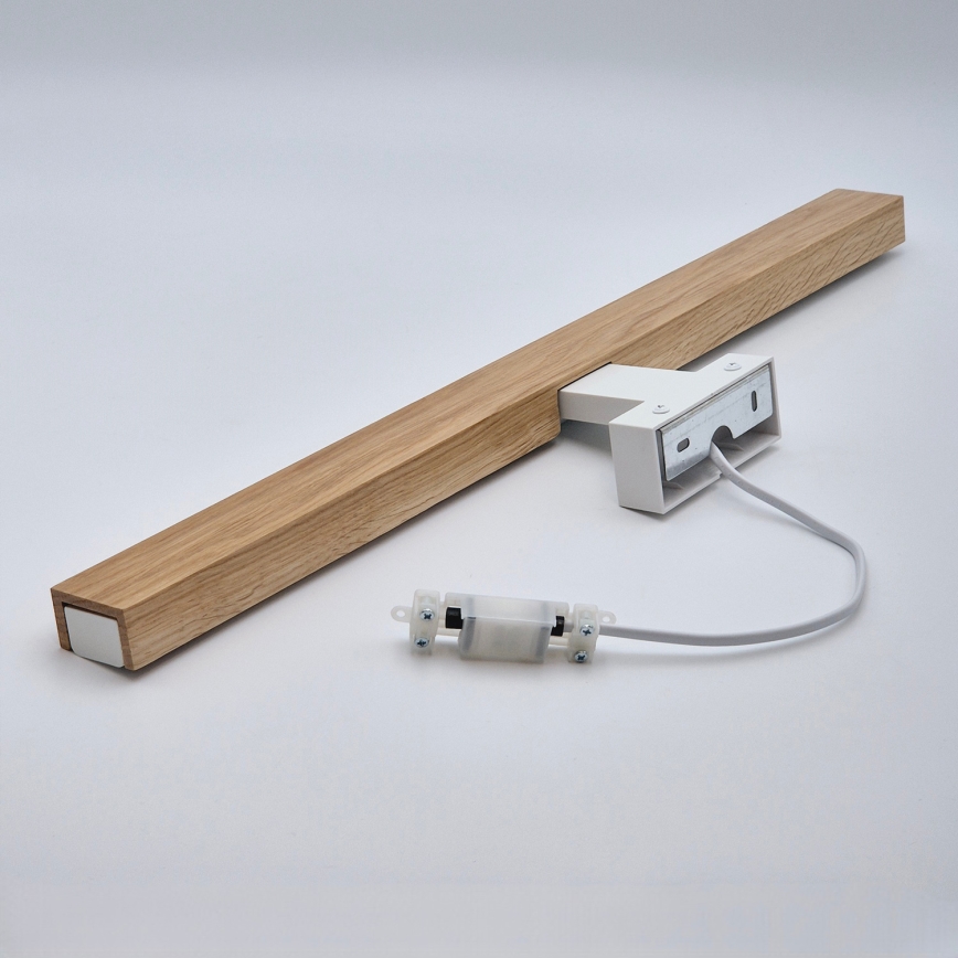 Brilagi - Badrumsspegel med LED-belysning WOODY MIRROR LED/12W/230V 60 cm IP44 ek/vit